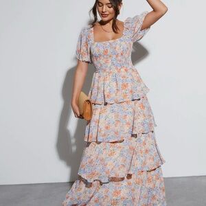 Floral Tiered Maxi Dress *never worn*